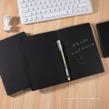 Uptodate Creative Notepad Blank Black Pardboard Inneres Seite Diary Book DIY Notebook Schwarz Seite A5 Gedrucktes Logo Anpassend